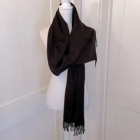 Burberry Embroidered Logo Cashmere Scarf - Picture 2 of 6